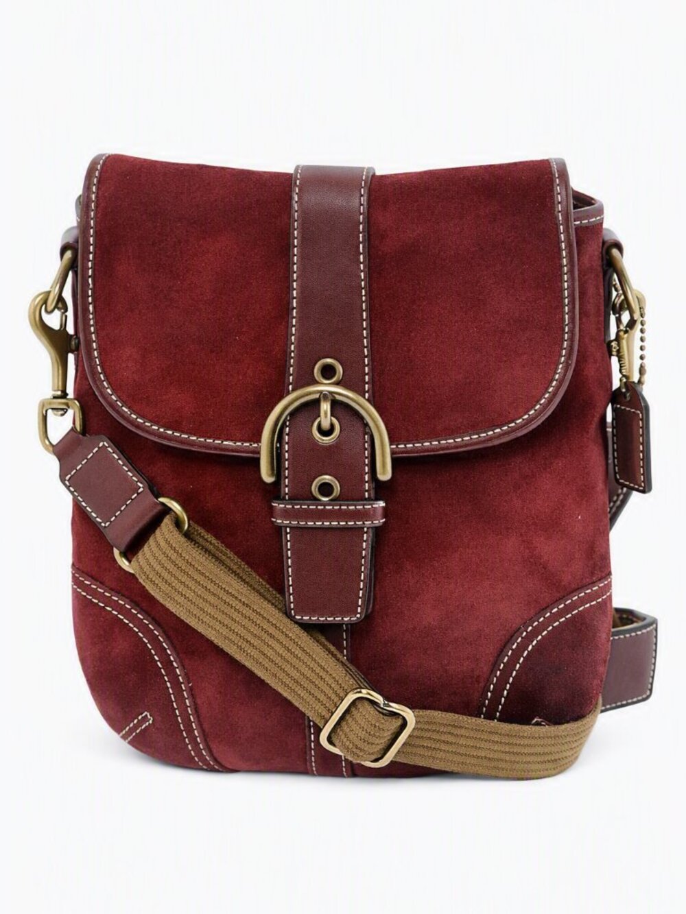 Coach Suede Burgundy Crossbody